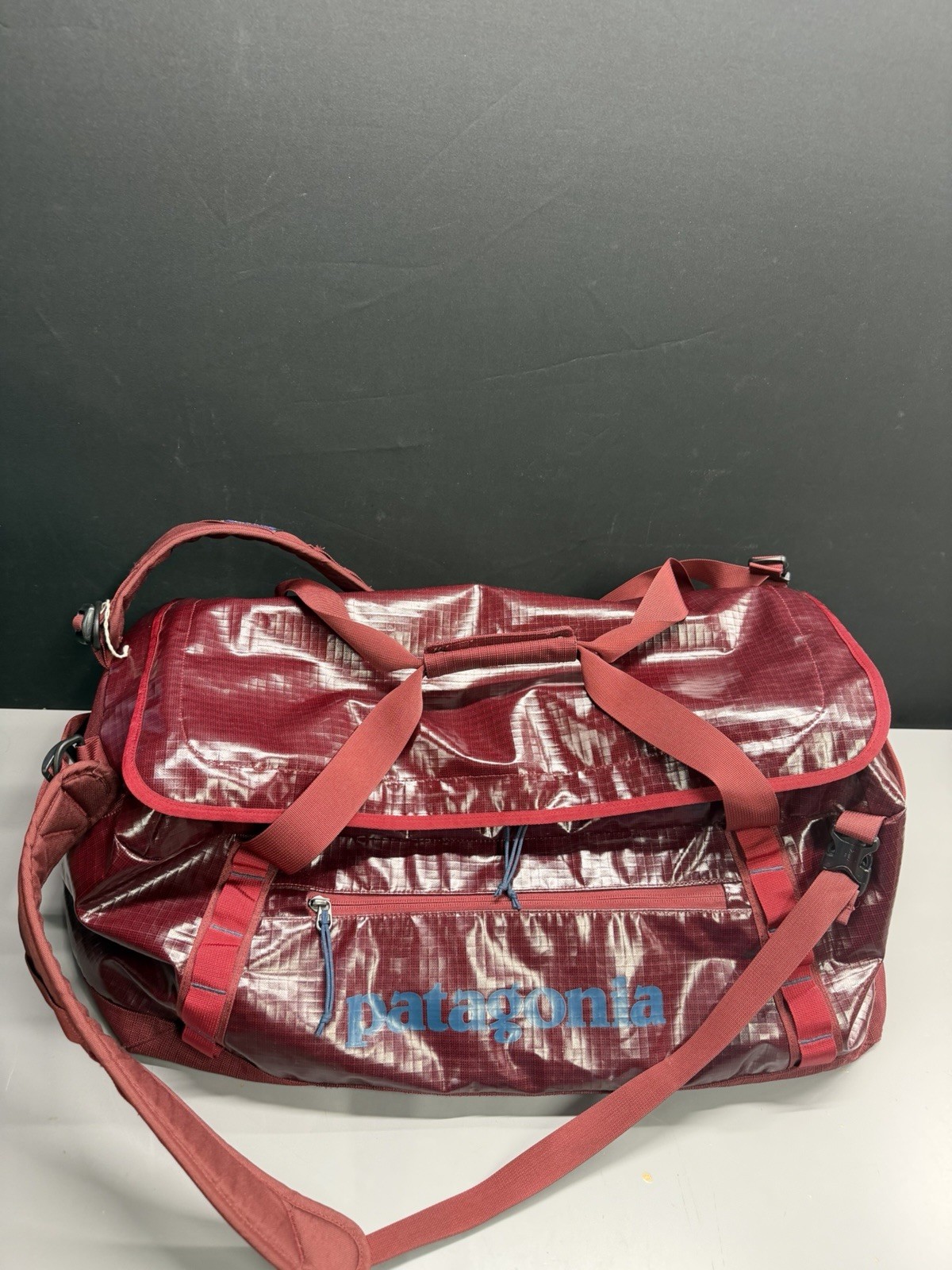 patagonia black hole 55l duffel bag Wax Red Rare Glossy Bag Used One Trip Rare