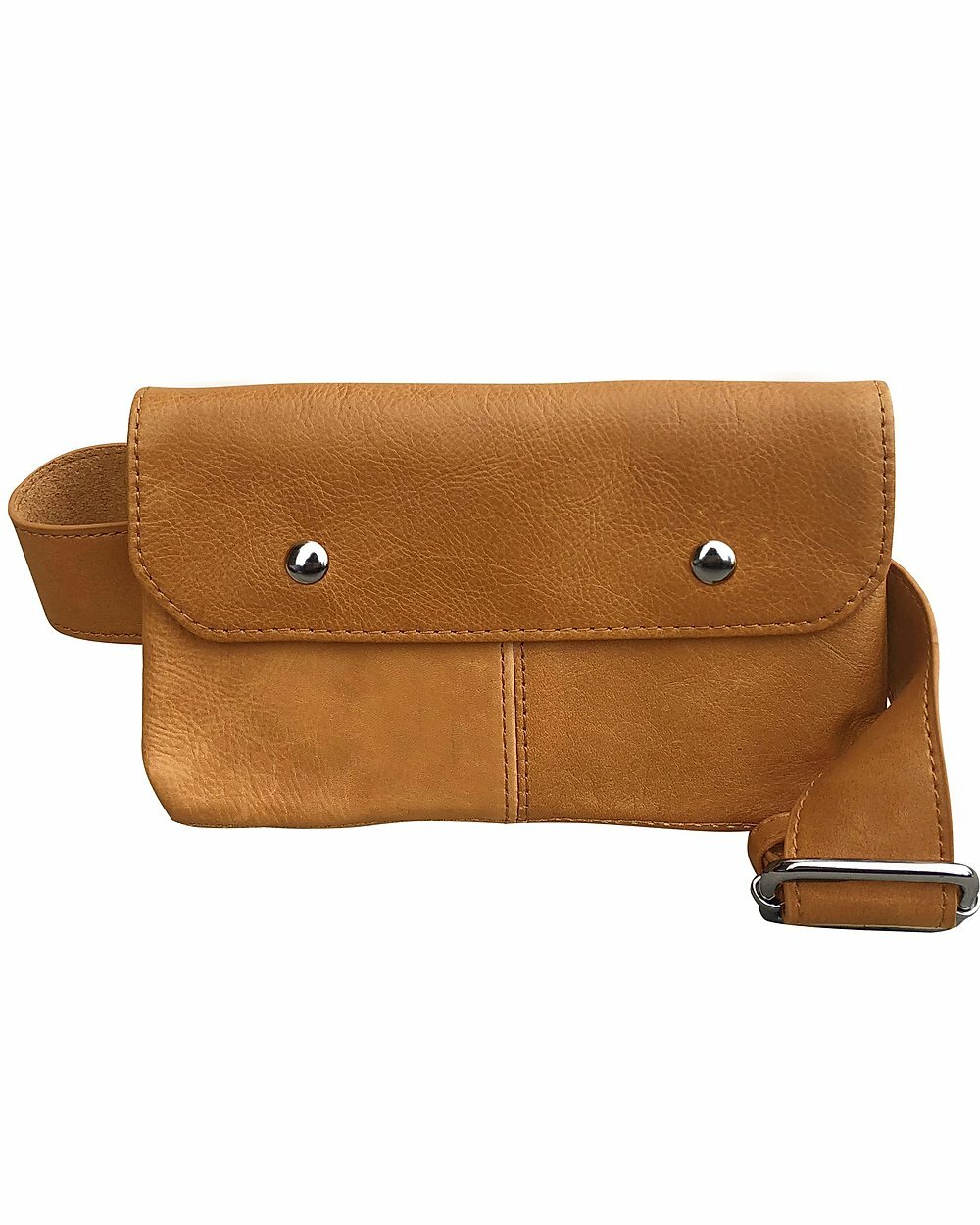 Tan Handcrafted Vintage Cowhide Leather Fanny Pack Waist Travel Belt Sac Bag