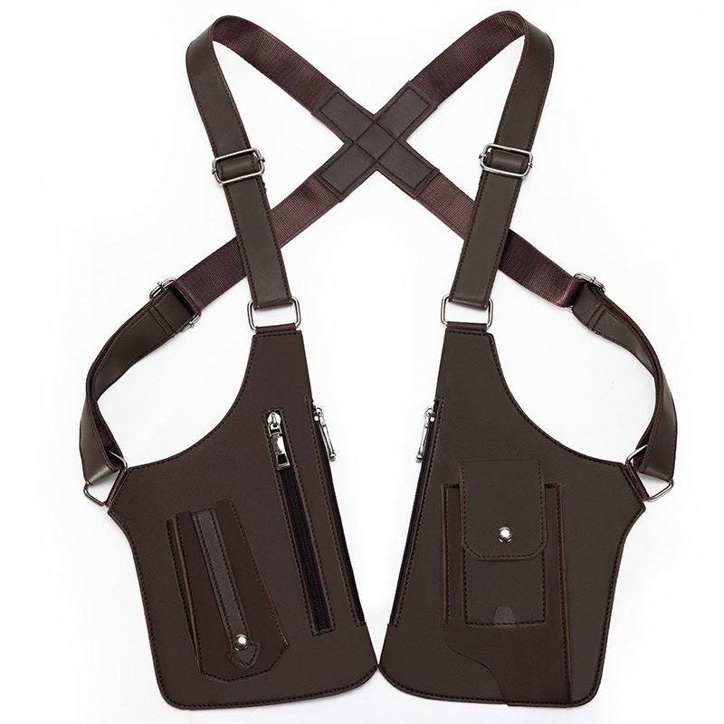 Premium Leather Underarm Shoulder Bag for Men, Anti-Theft Double Shoulder Armpit