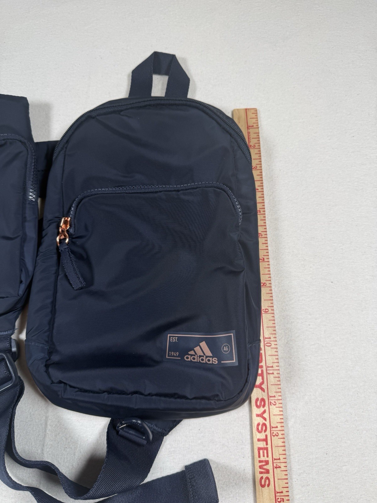 Adidas Essentials 3 Sling Crossbody Bag, Dark Navy w/ Rose Gold accents Travel
