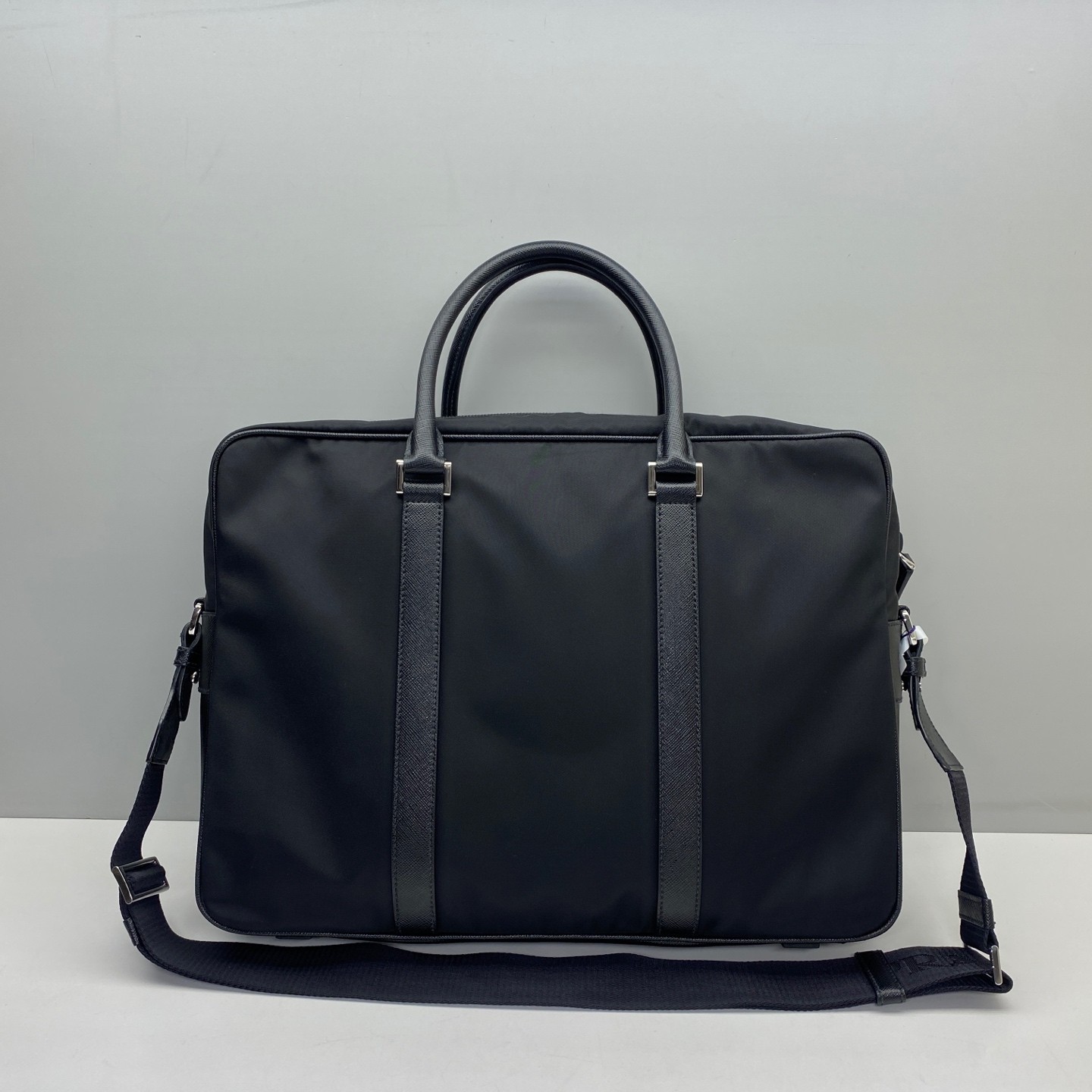 Prada Pre-Owned Authentic Briefcase Black Nylon Free Shipping 36x28x7cm