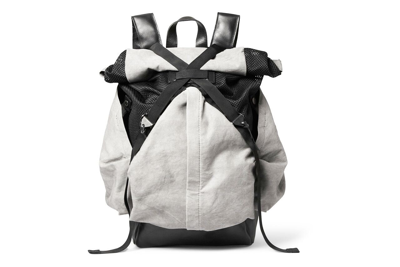 Christopher Raeburn Aruck Leather And Cotton Roll Top Backpack