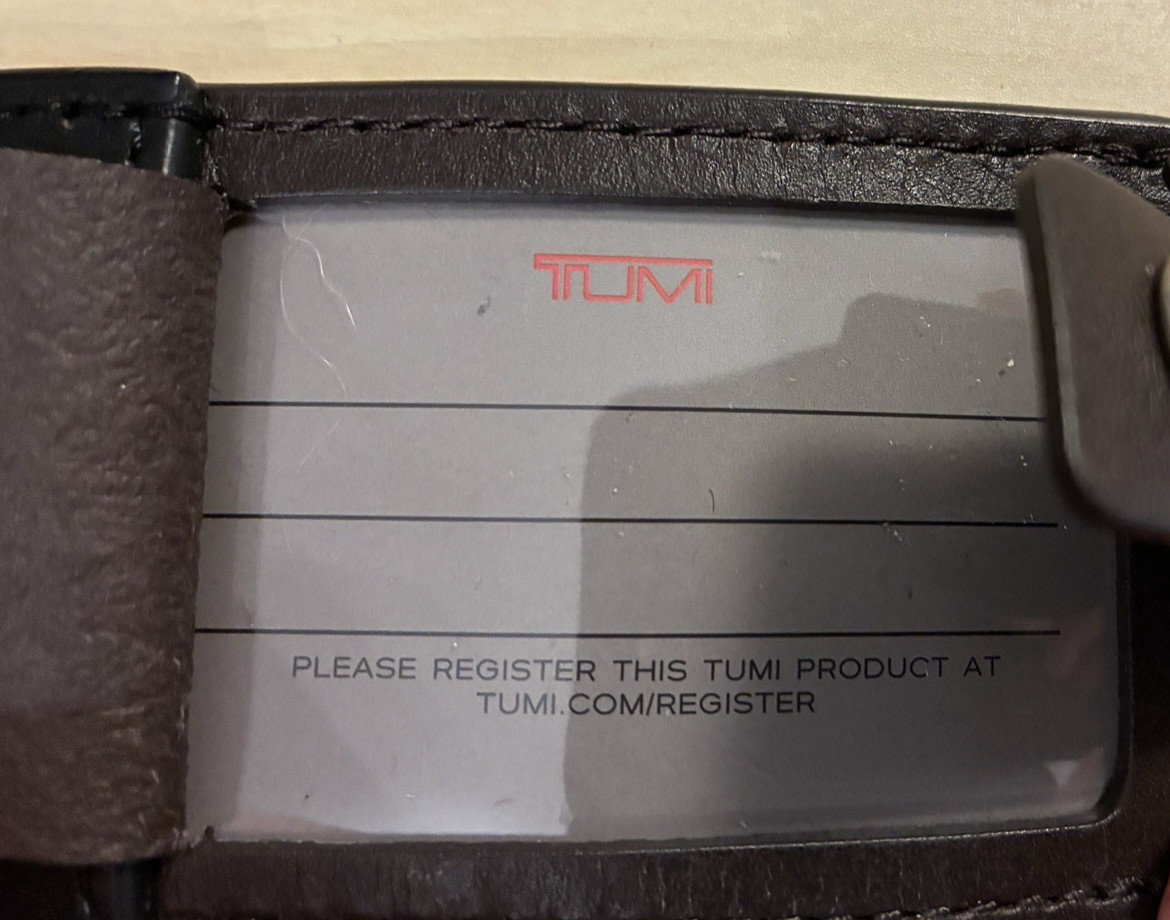 TUMI 222382HK2 Alpha Bravo Kingsville Backpack Black Brown Original Luggage Tag
