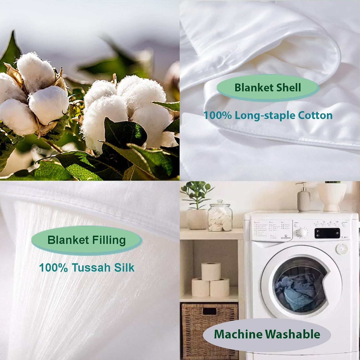 Luxury Machine Washable Silk-Filled Twin Quilt – Ultra Soft & Breathable