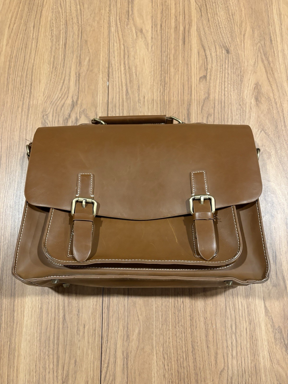 Brown Leather Messenger Bag Briefcase Satchel Laptop Crossbody Mens