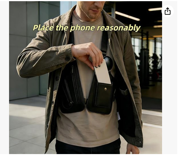 Leather Adjustable Underarm Shoulder Bag for Men,Men Anti-Theft Underarm Wallet