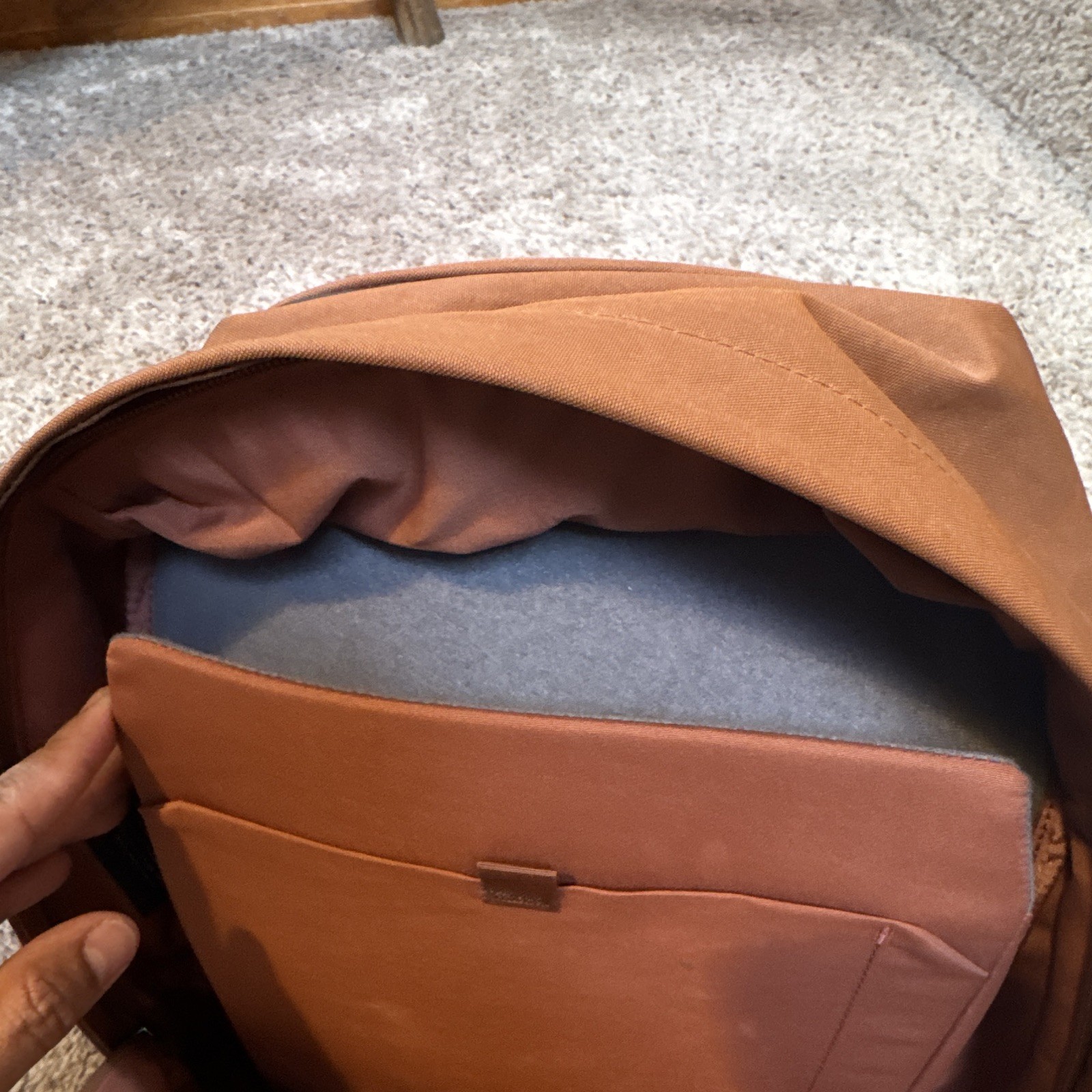 Bellroy Burnt Orange Laptop Backpack with Padded Adjustable Shoulder Strap