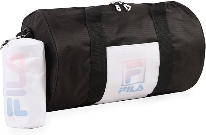 NWT FILA Melora Sport Duffel Bag 15″ x 9″ x 9″ Black & Mini Accessory Bag