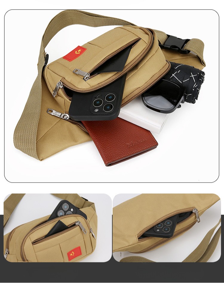 Men’s Breast Package Waterproof Outdoor Sports Bag Waist Bag Crossbody Fanny Bag