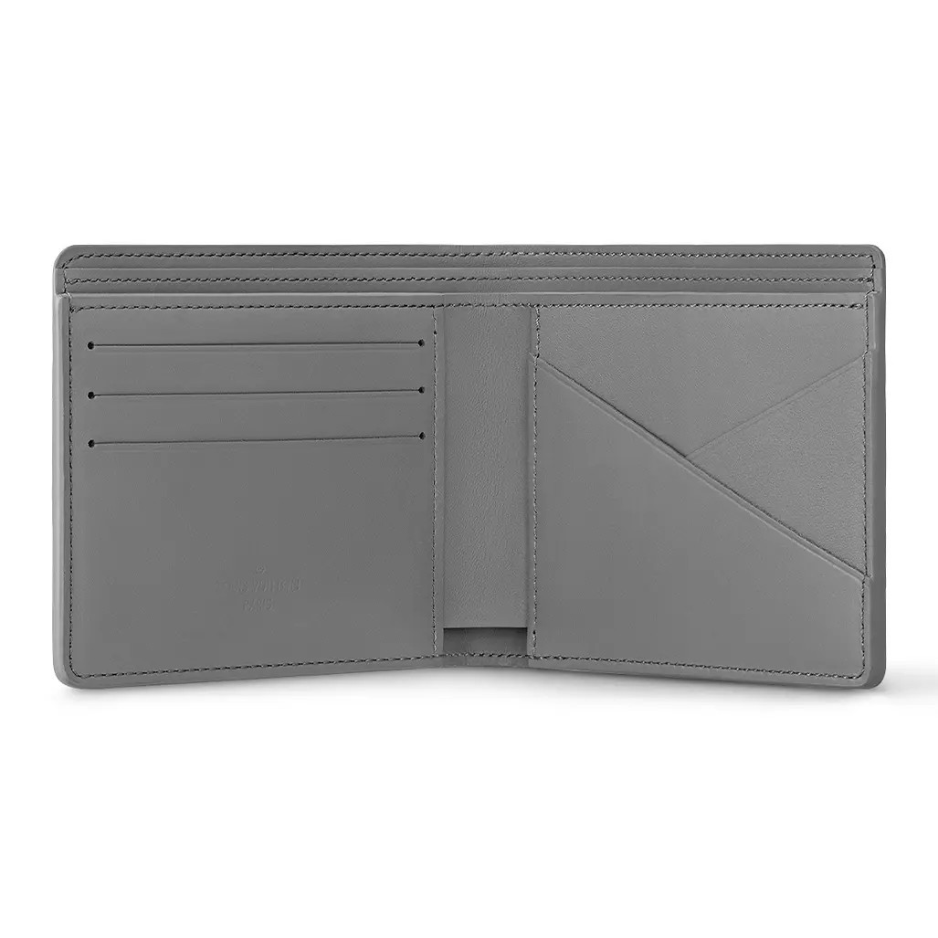 LOUIS VUITTON iconic printed logo cowhide leather wallet men’s 4.5×0.6×3.5 in