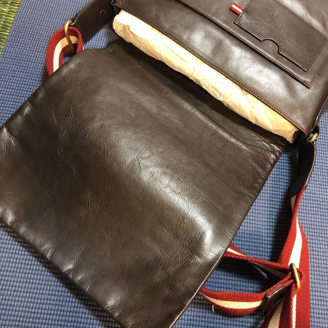 BALLY Authentic Luxury shoulder bag 30×32cm Designer Iconic leather brown