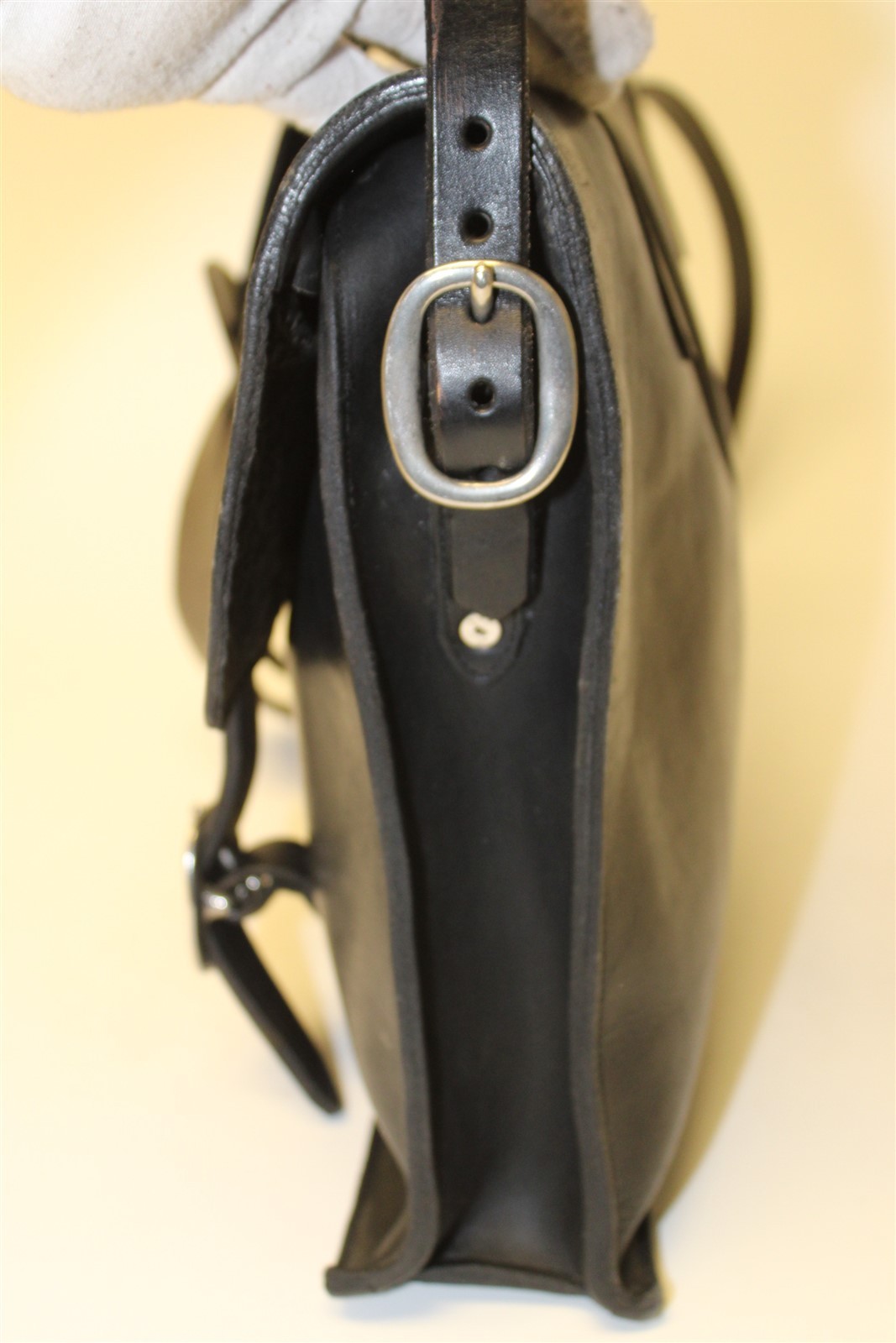 Premium Thick Leather Hand Crafted Large Black Messenger Bag