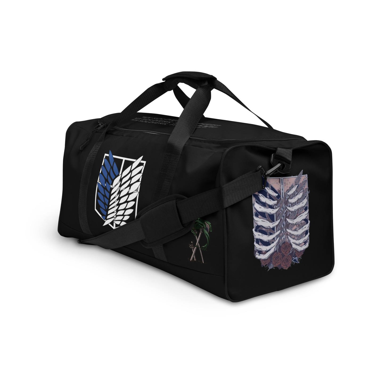 Attack On Titan Anime Gym Bag Black AOT Duffle bag