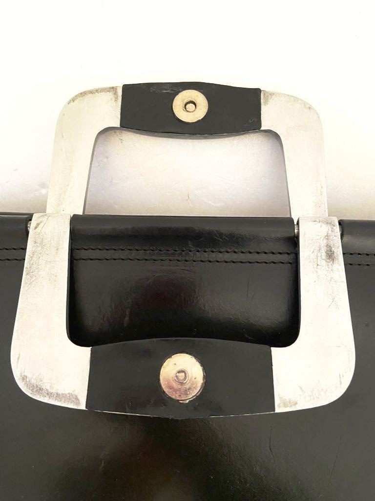Bill Amberg ROCKET BAG Black Genuine Leather Business Bag Briefcase