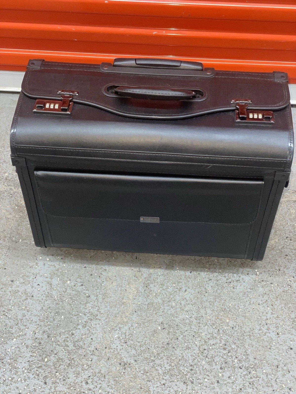 Alpine Swiss Roller Laptop Briefcase Leather Wheeled Upright Black New NOS