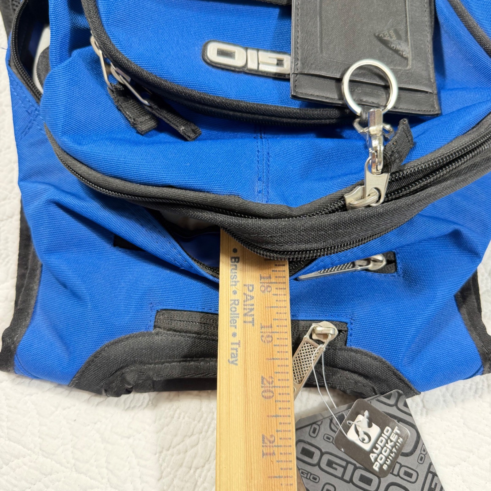Ogio Street Tech Specs Unisex Backpack Laptop Sleeve Audio Pocket Blue NWT