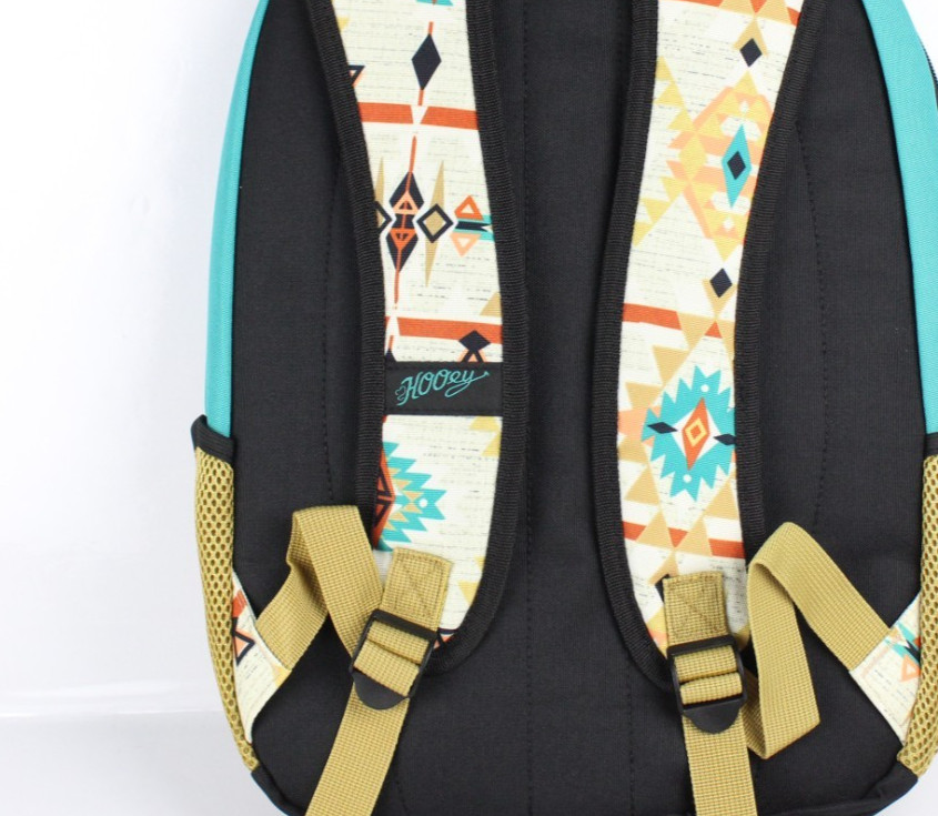 Hooey Rockstar 20L Backpack Cream Pink Aztec Pattern Turquoise Gold BP052CRTQ