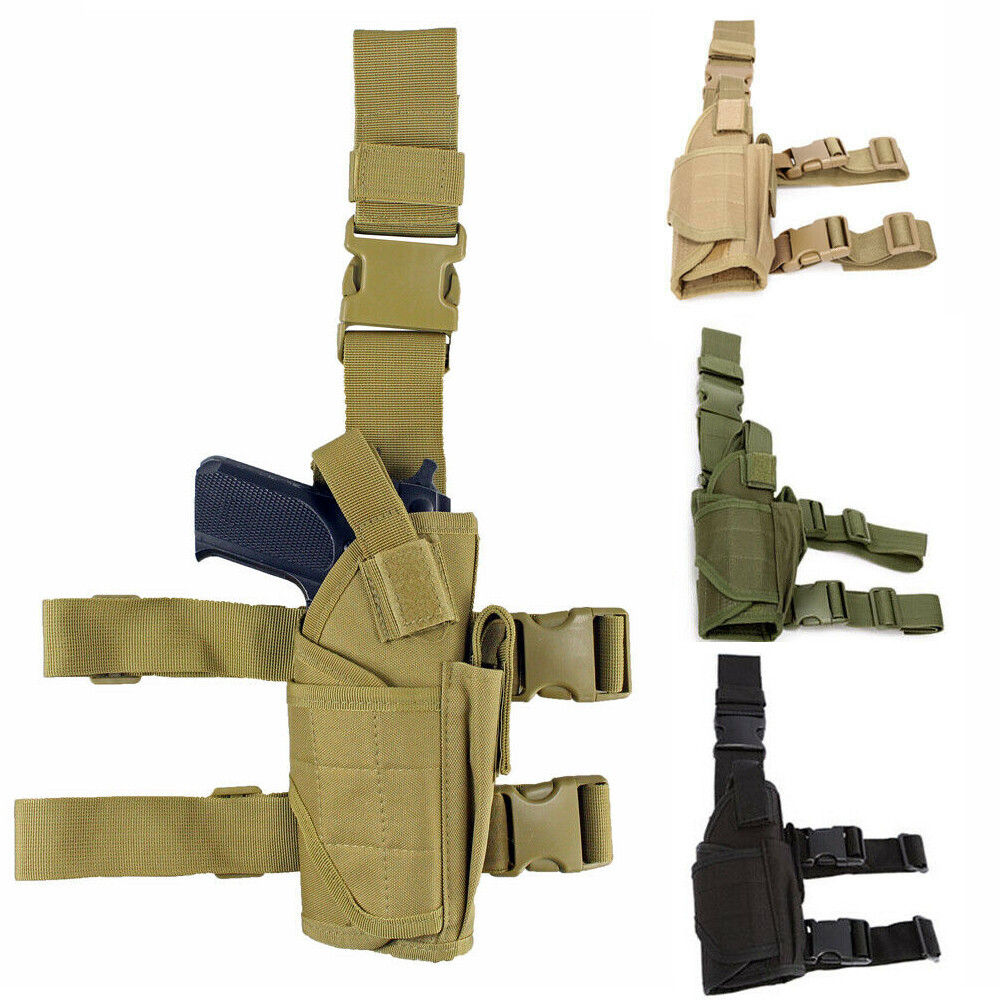 Tactical Hand Gun Drop Leg Thigh Pistol Holster Pouches Right/Left Multifunction