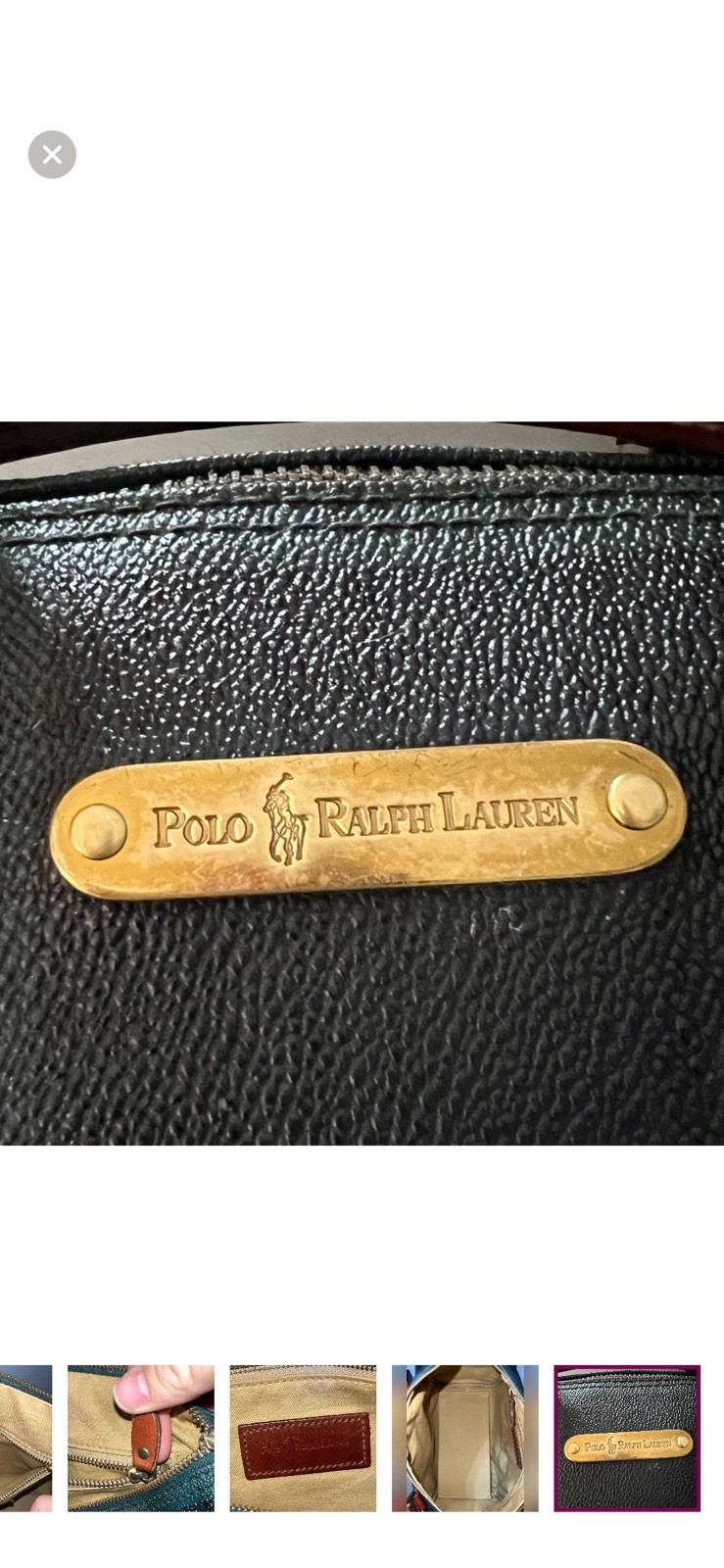 Polo Ralph Lauren Plaid Leather Trim Top Handle Bag Green Black Brown