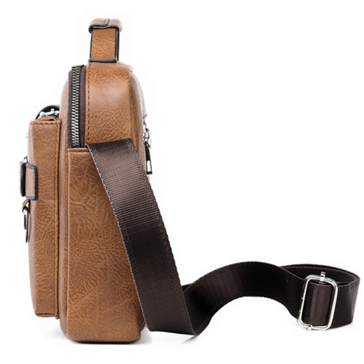 Wear-resistant PU Leather Men’s Shoulder Bag Crossbody Bag Fit For 8 Inch Laptop