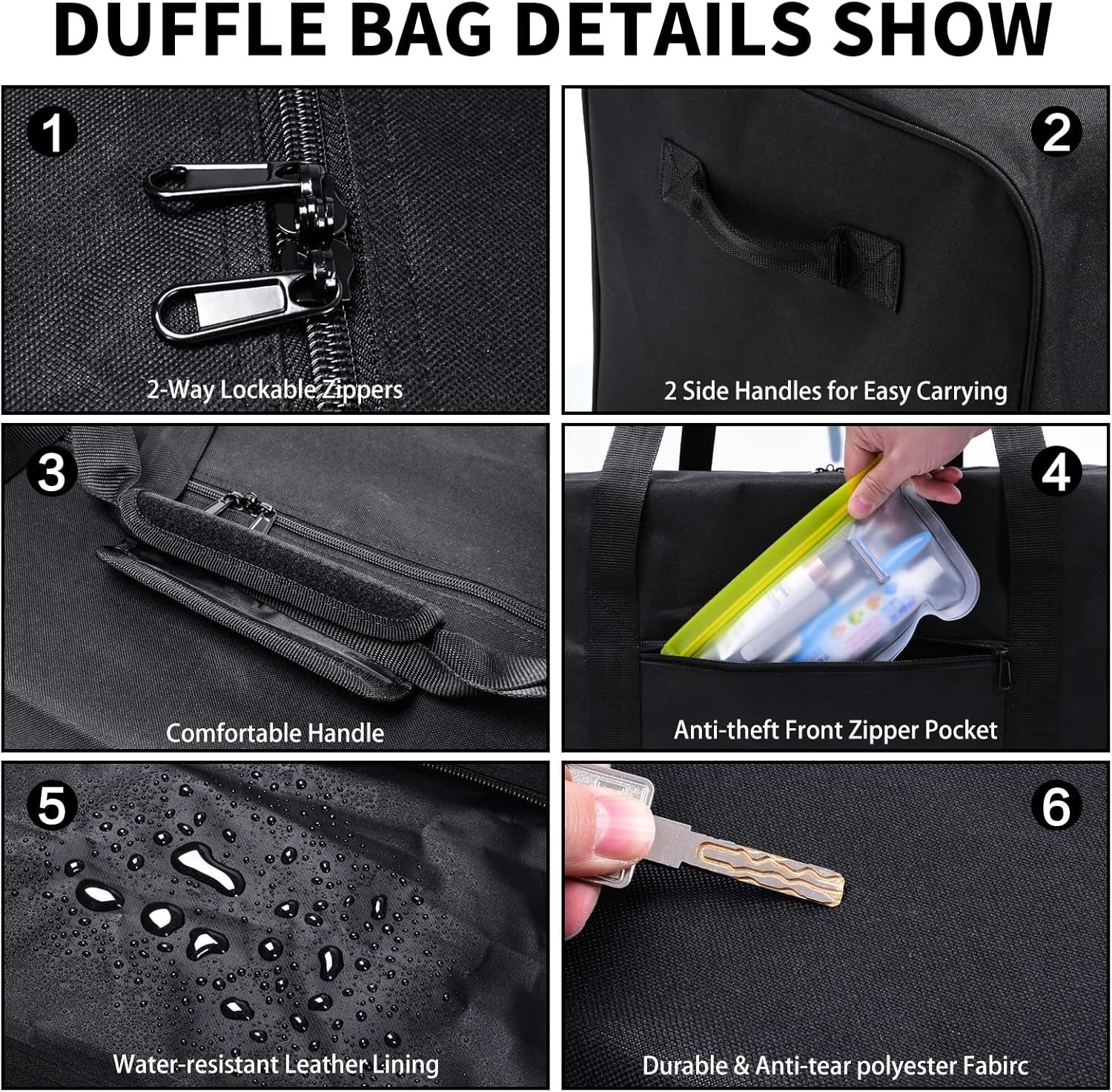 52 Inch Large Duffle Bag for Travel Camping Sport Equipment Storage Bag with 2-W
