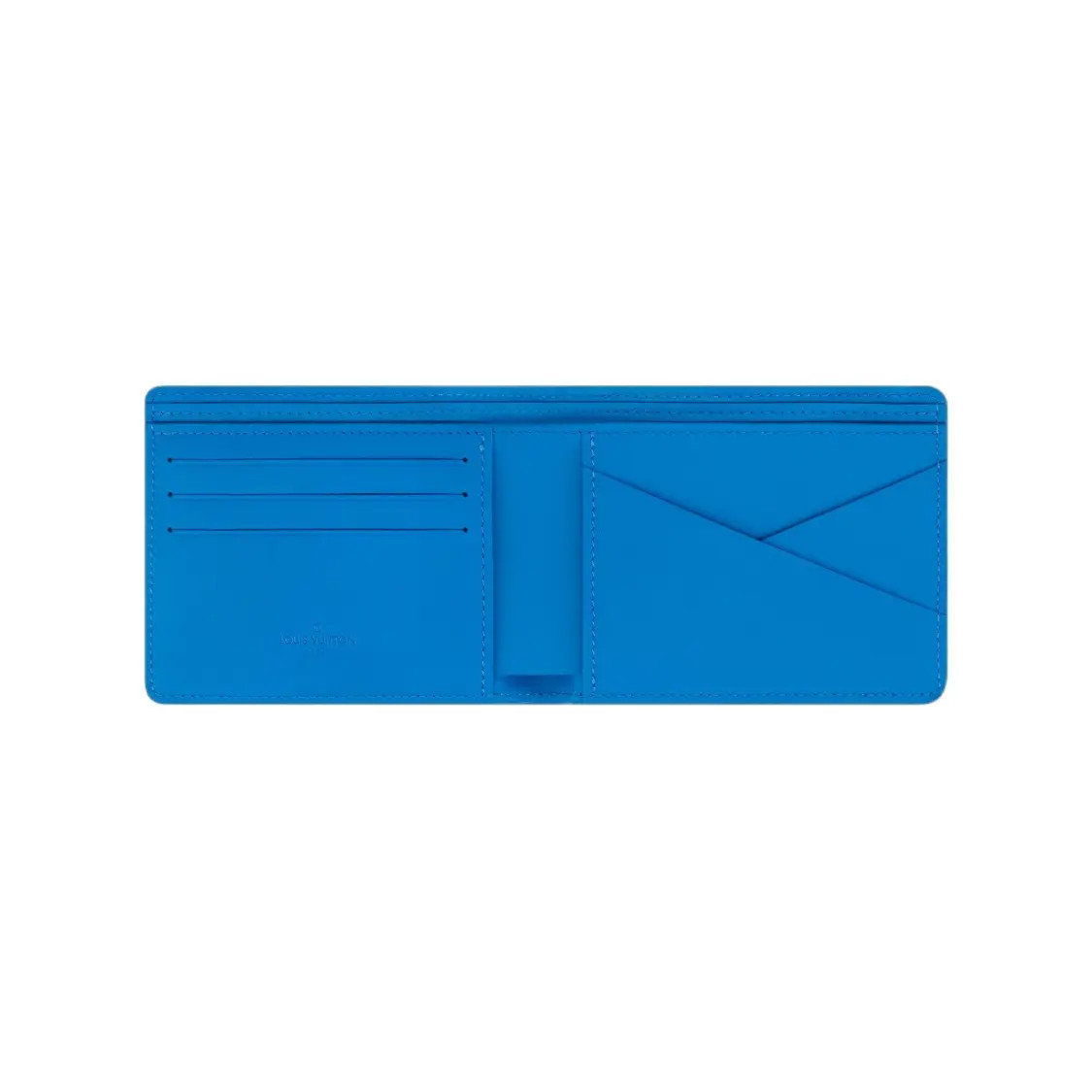 LOUIS VUITTON Leather Wallet for Men’s Bright Blue 4.5×0.6×3.5 in