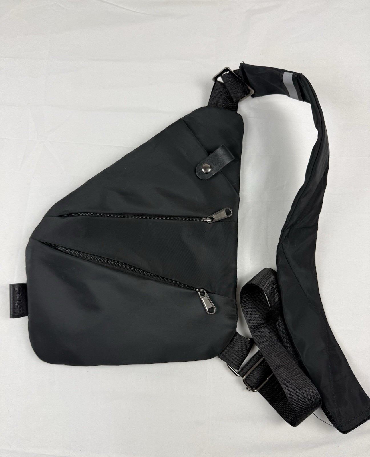 LPND Black Sling Crossbody Anti Theft Travel Bag Adjustable Strap Unisex
