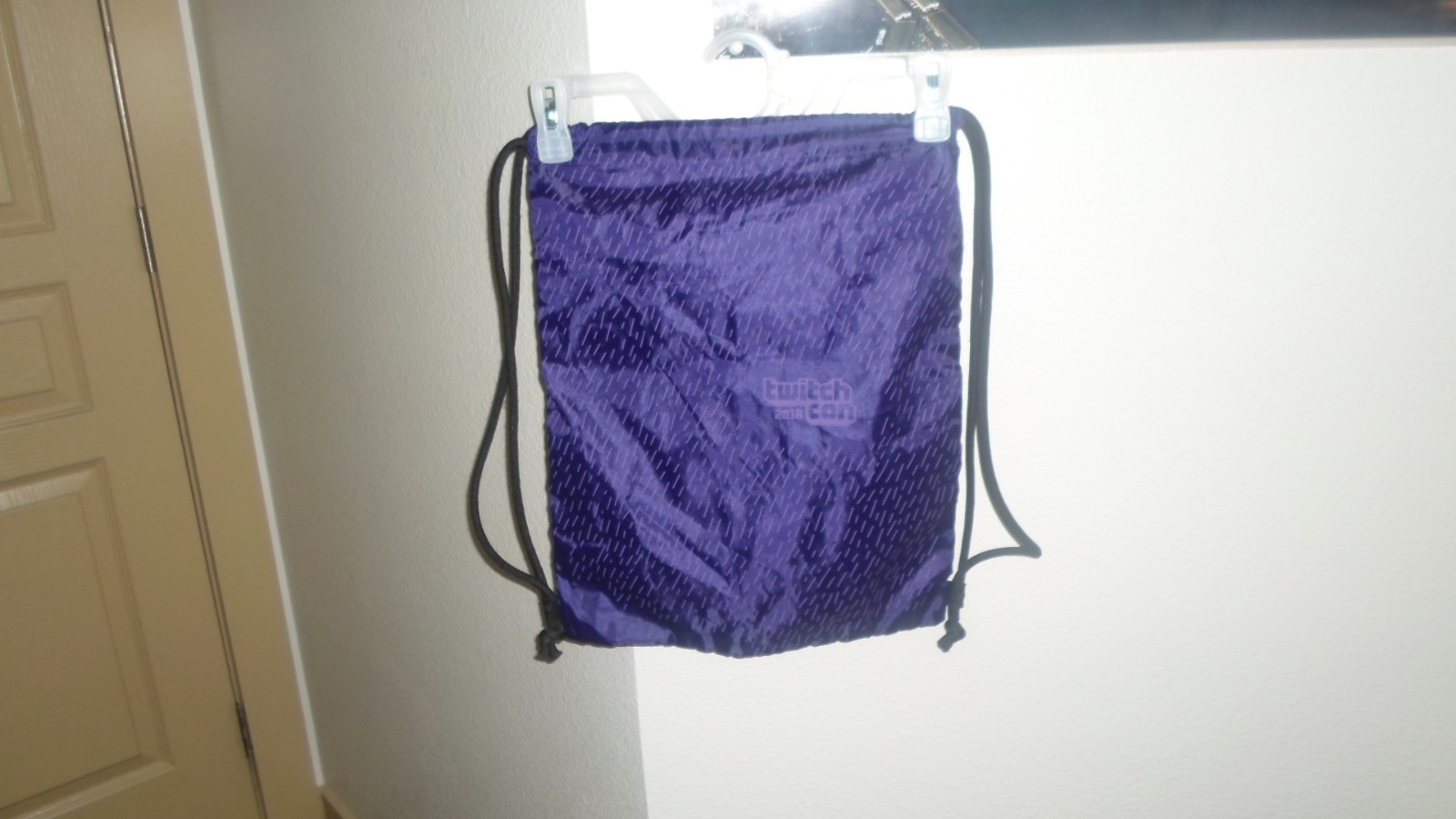 Backpack-day pack-16 in long-13 in wide-nylon-rope straps-purple-Twitch CON2018