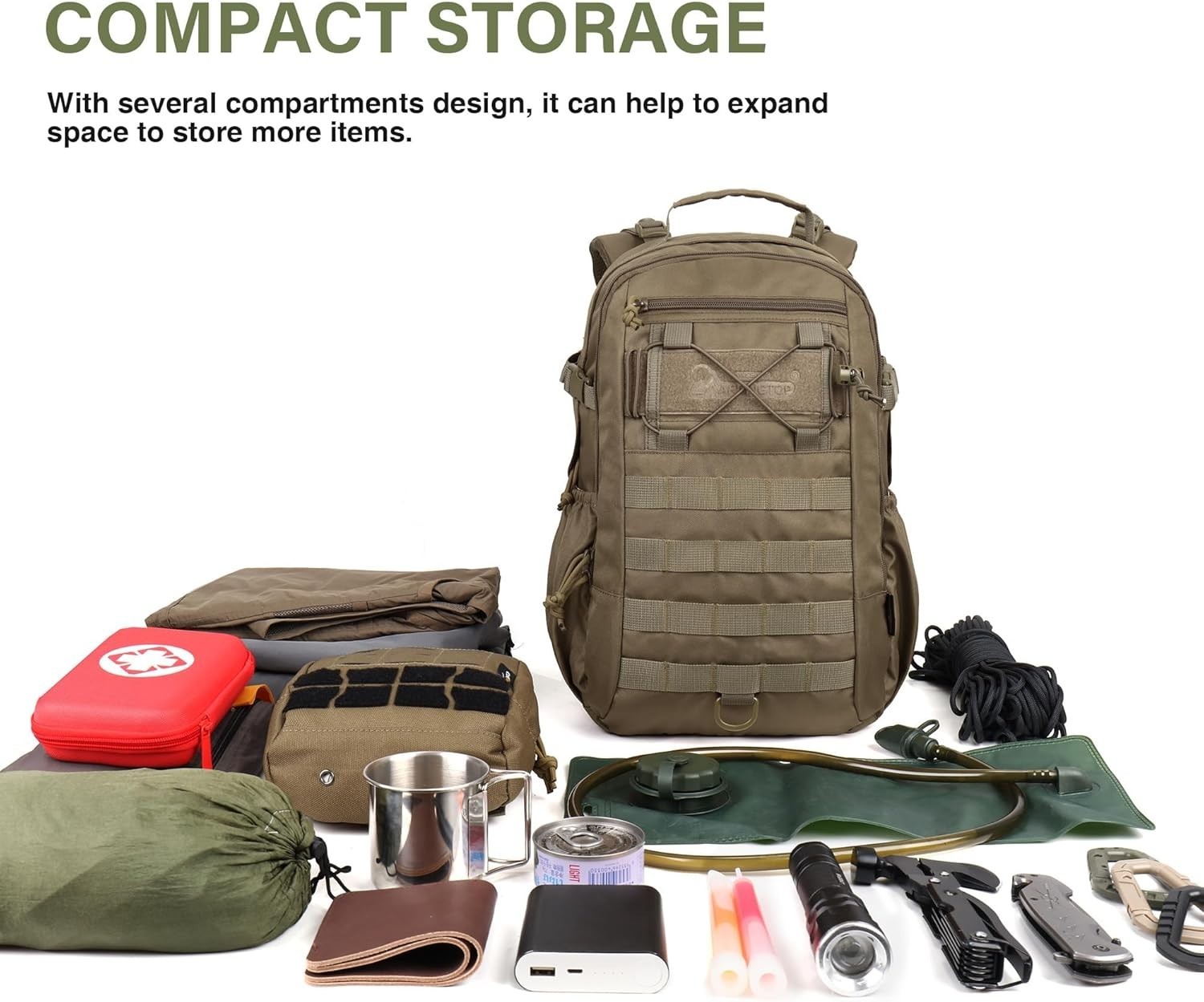 Small Military Tactical Backpack for Men 20L Molle Rucksack EDC Daypack