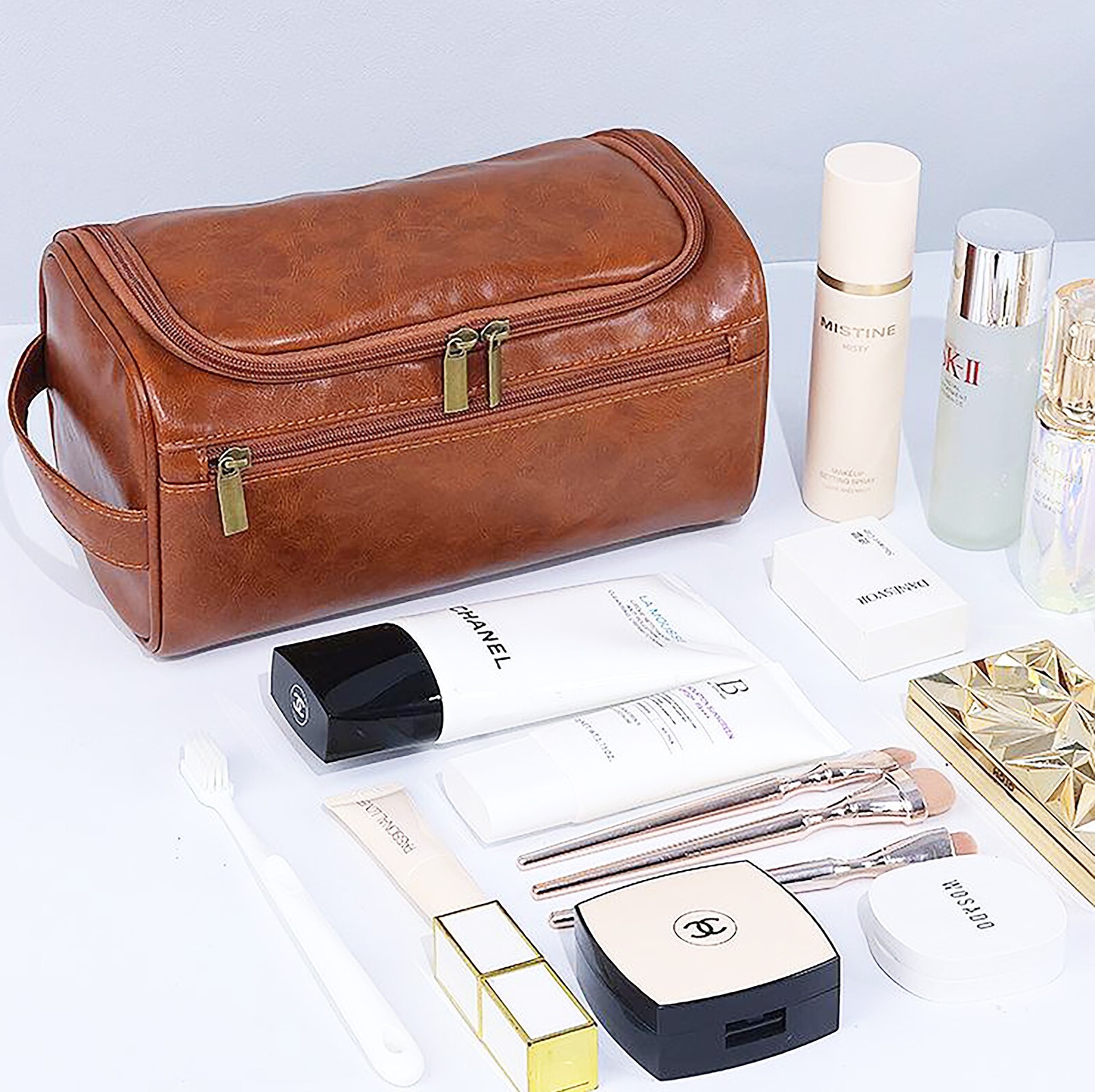 Personalized Leather Toiletry Bag, Gift for Groomsmen, Fathers Day, Wedding
