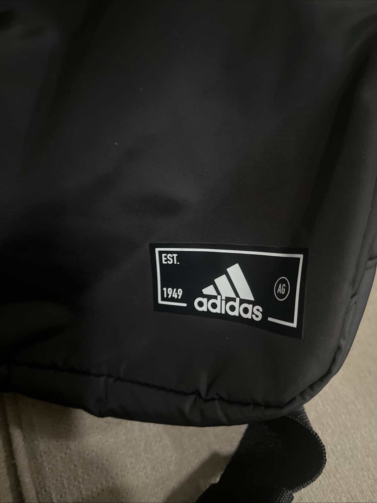 Adidas Essentials Black Sling Crossbody Bag with Carabiner & Multi-Pocket