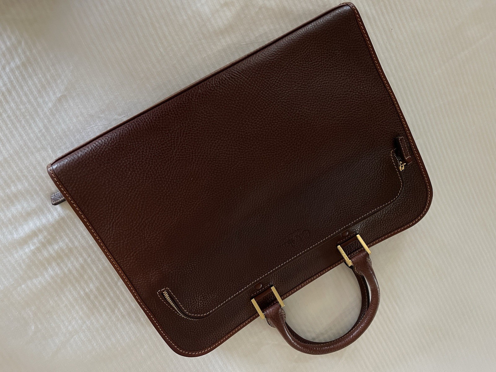 Cole Haan Collection Special Edition Drop Handle Laptop Clutch,saddle Tan, Mens