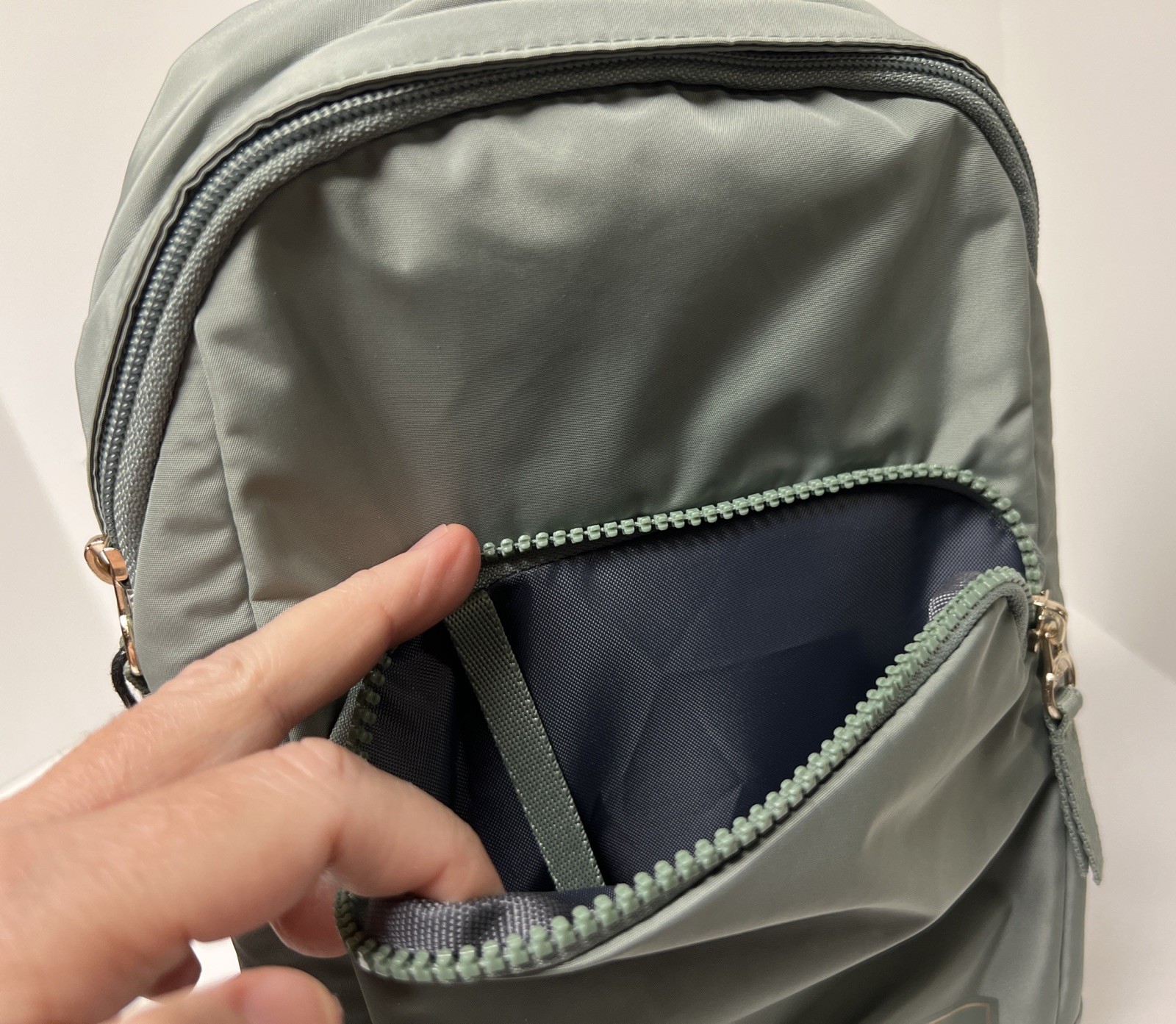 Adidas Essentials 2 Sling Crossbody Silver Green/ Gilver Zippered Pockets W/ Tag