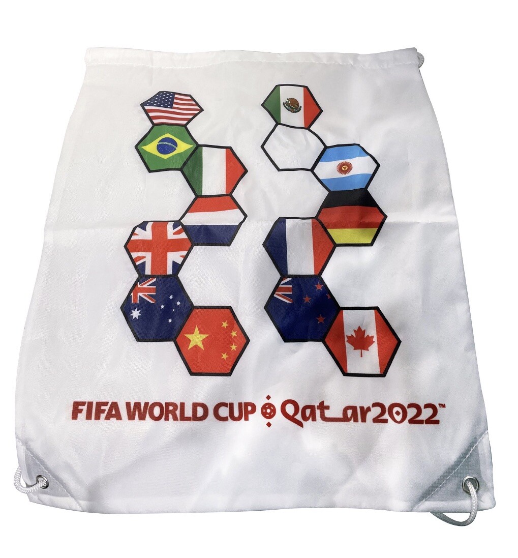 FIFA World Cup 2022 Soccer Drawstring Sling Tote Bag 18 x 14 “ Multi Team