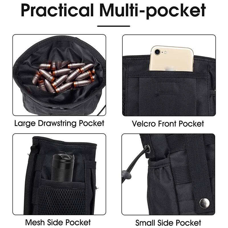 Tactical Molle Drawstring Dump Bag Magazine Ammo Pouch Military Utility Belt Bag