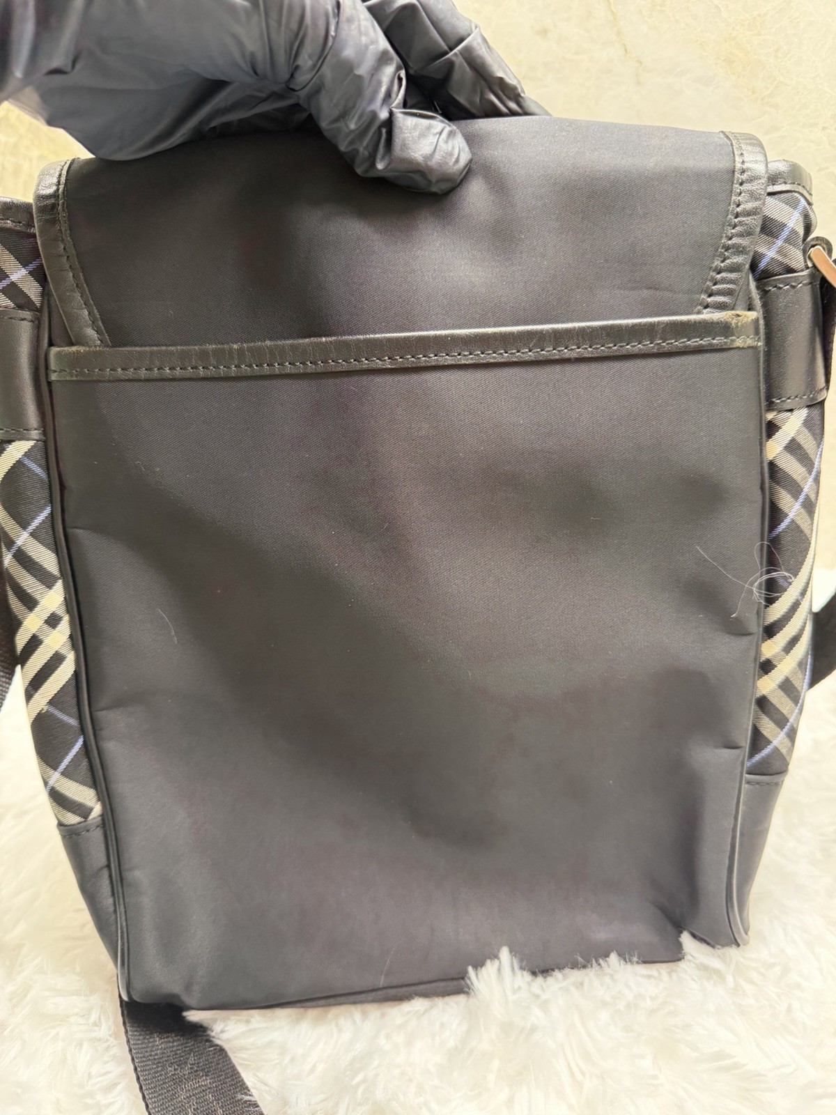 Burberry Black Label Nylon Shoulder Bag Men’s Black Authentic