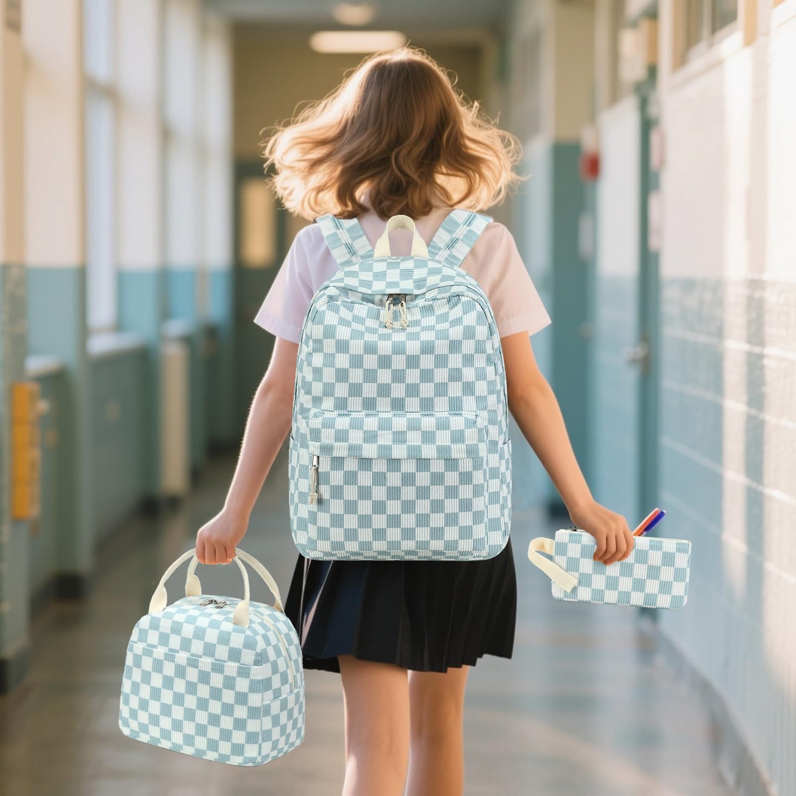 School Backpack Set Girls Womens Laptop Bookbag Casual Daypack Fits 15 inch L…