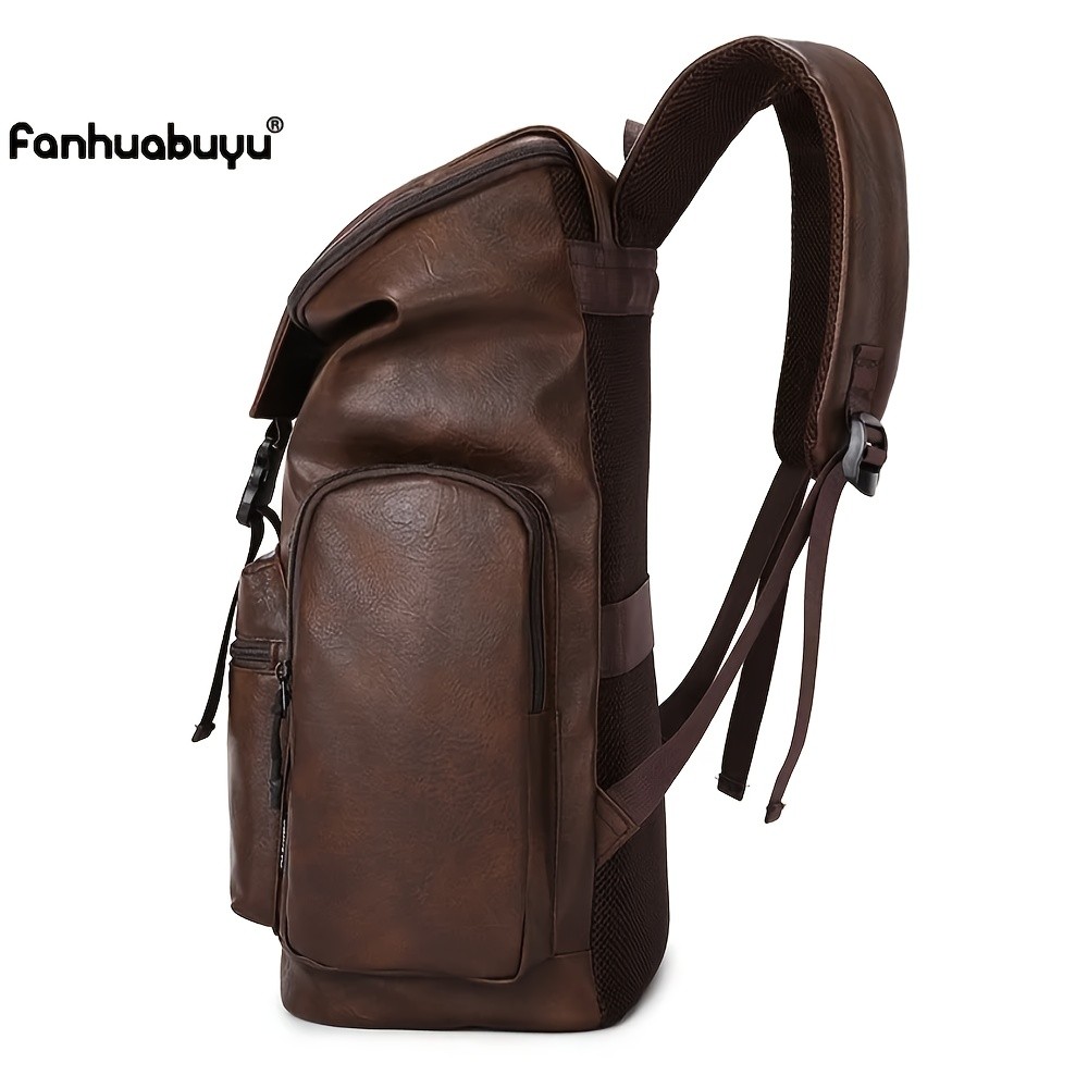 Large Casual Men’s Leather Laptop Backpack Vintage Travel Rucksack College Bag