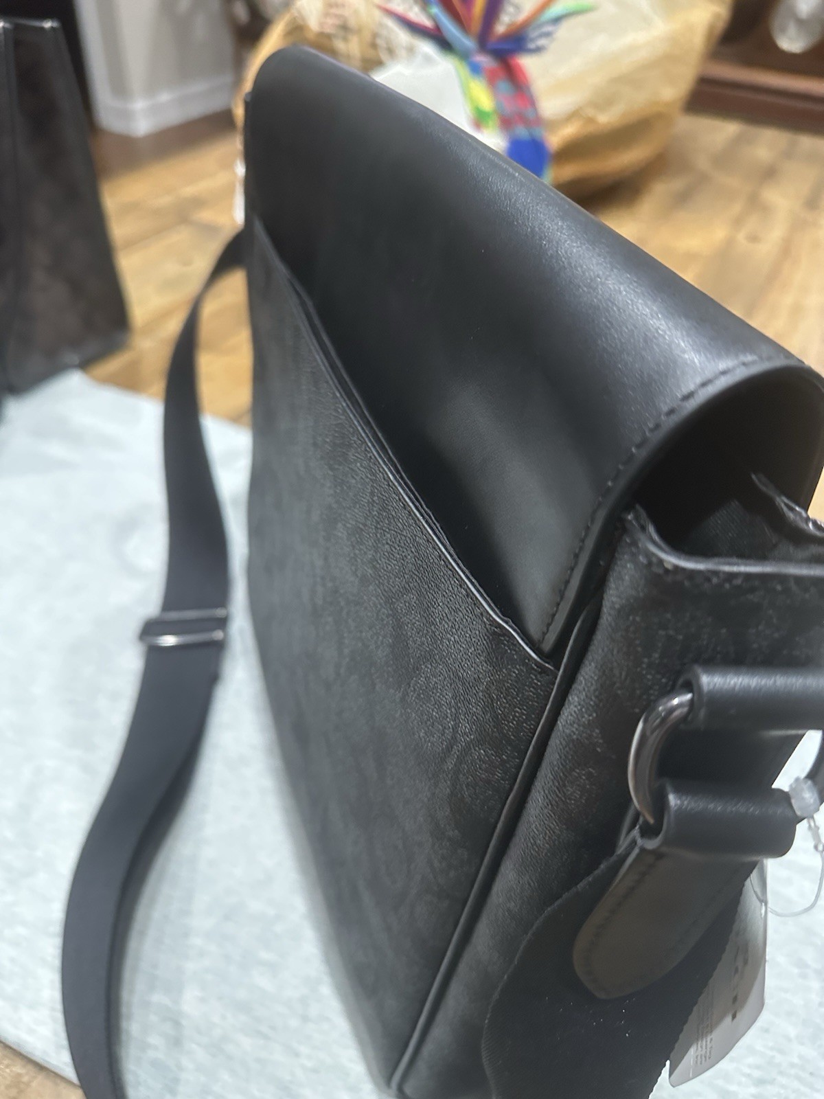 Coach Houston Map Bag In Signature Canvas 573, Gunmetal/Charcoal/Black NWT