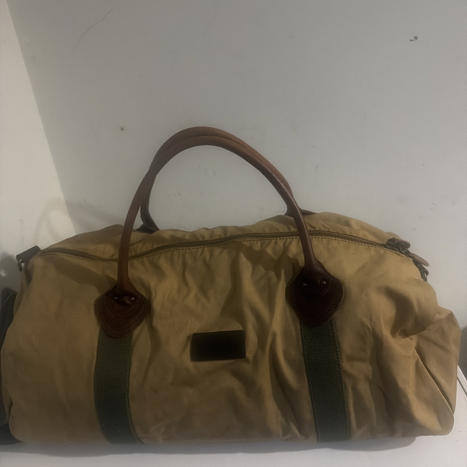Vintage LL Bean Brown Canvas Duffle – Leather travel bag