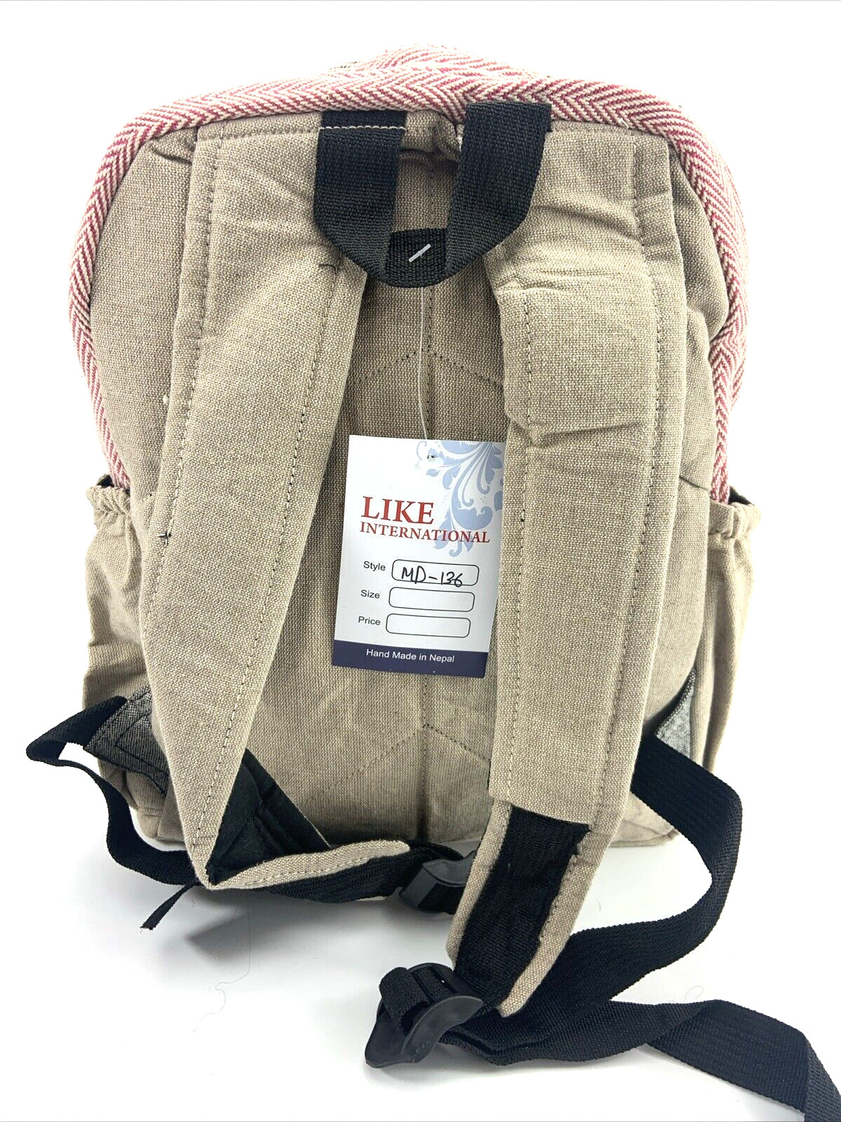Himalayan Hemp THC Free Multi Color MEDIUM Handmade Backpack NWT