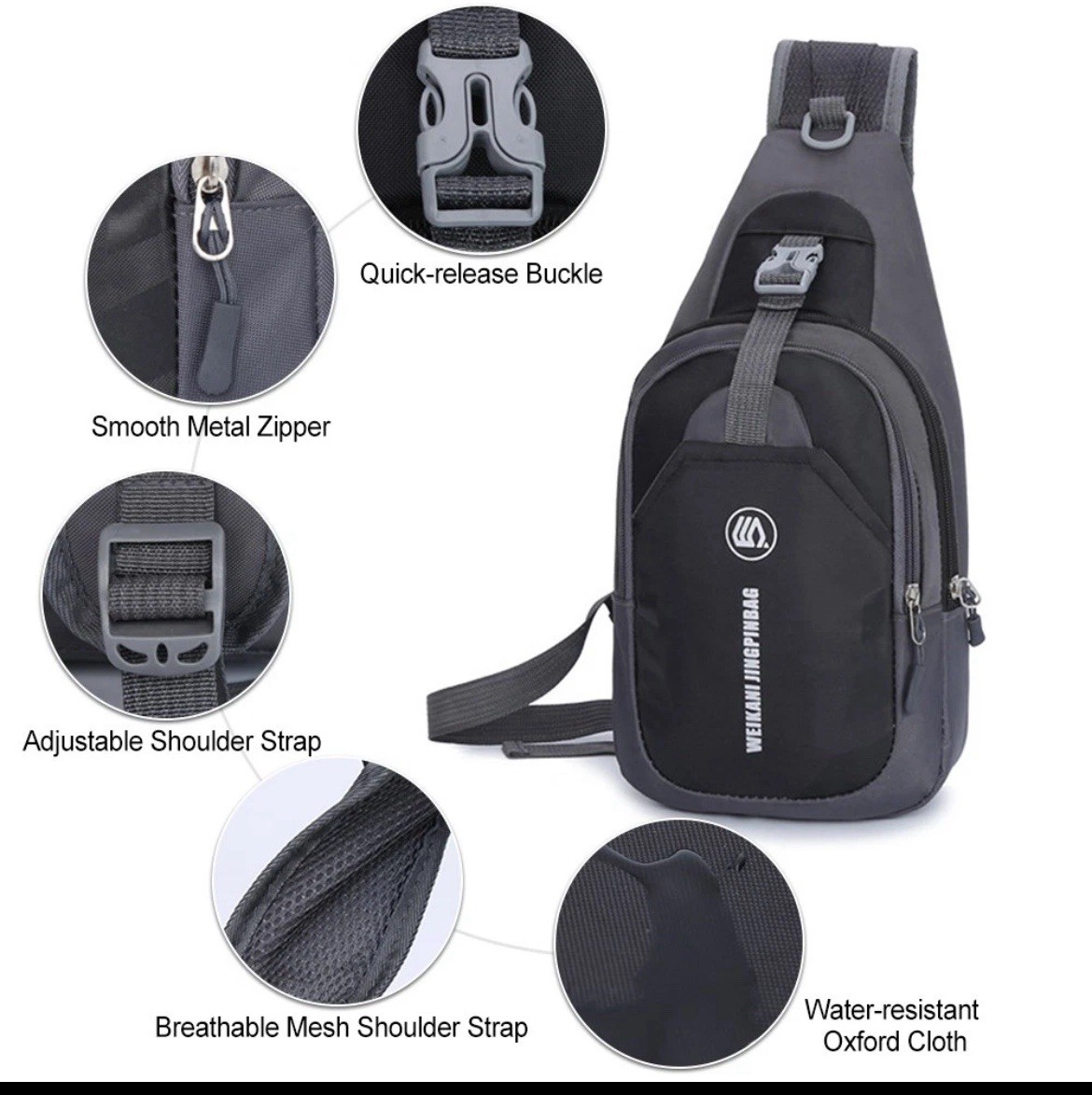 Hiking Sling Bag Chest Pack Causal Crossbody Shoulder Travel Backpack Daypack