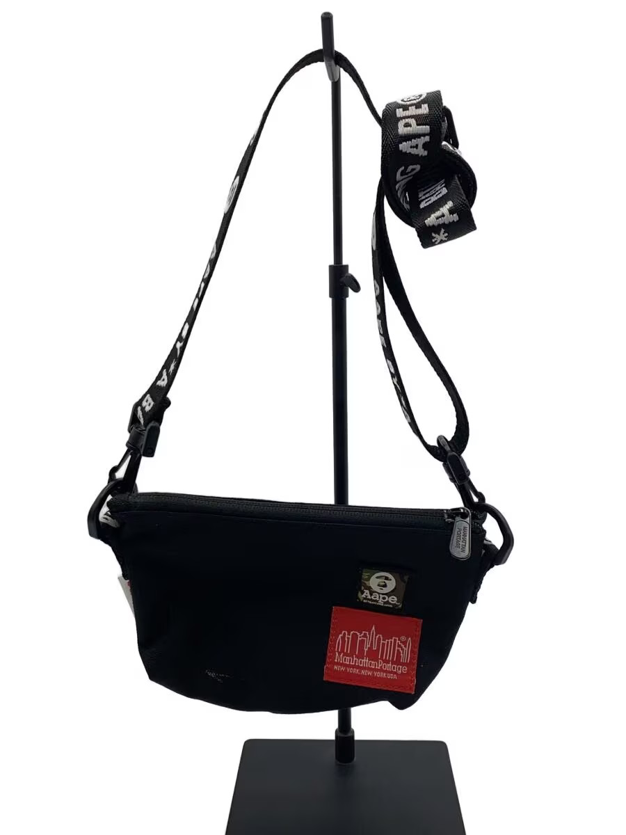 Manhattan Portage × AAPE BY A BATHING APE Waist Bag, Nylon, Black (Solid Color)
