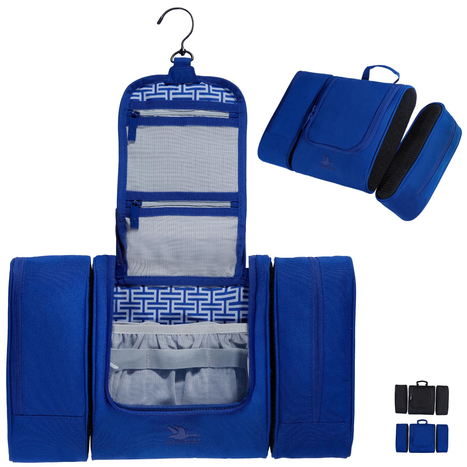 GOOSERIDE Travel Toiletry Bag for Women and Men – Hanging Cosmetic Royal Blue