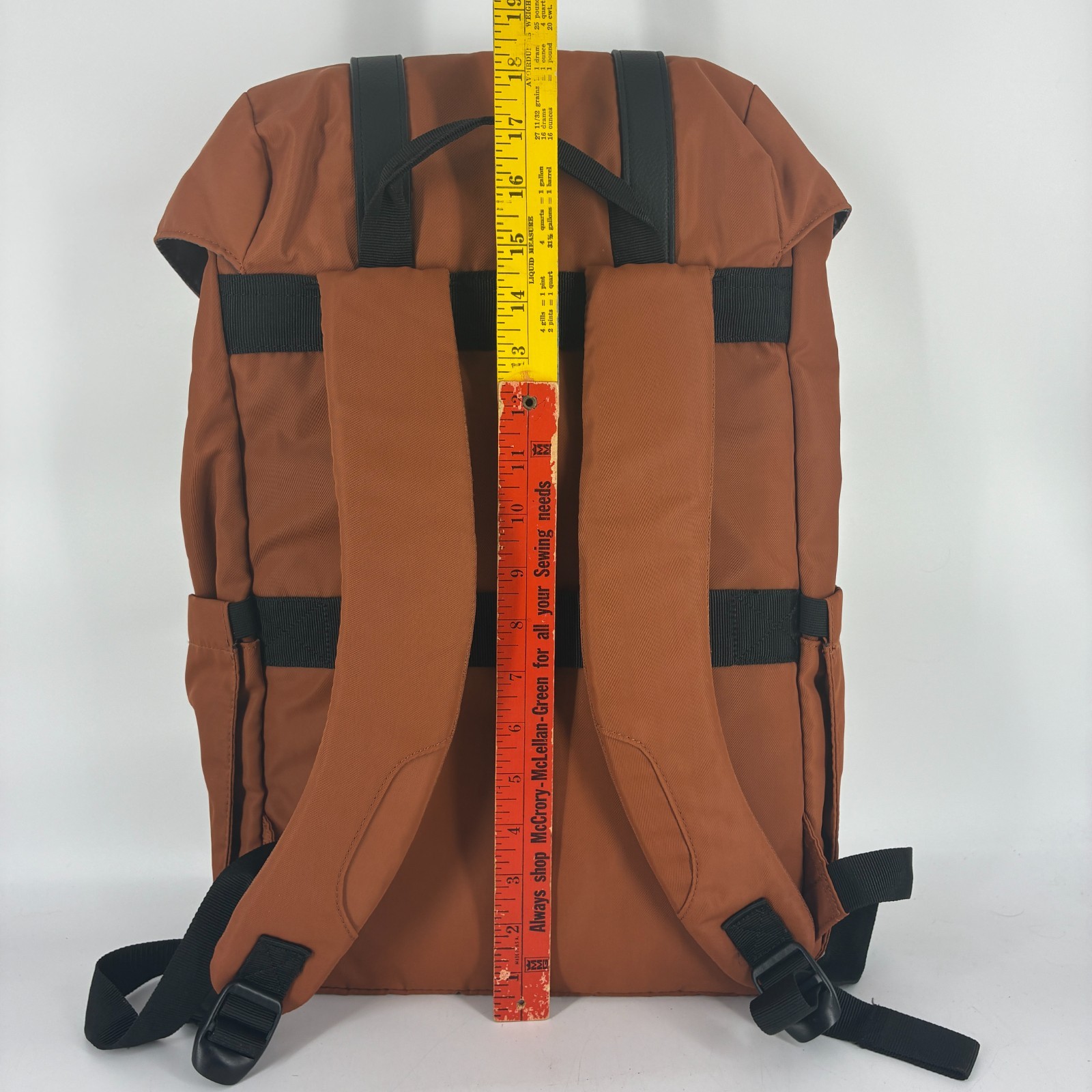Open Story Fitted Flap Backpack Rust Amber Brown Magnetic Closure