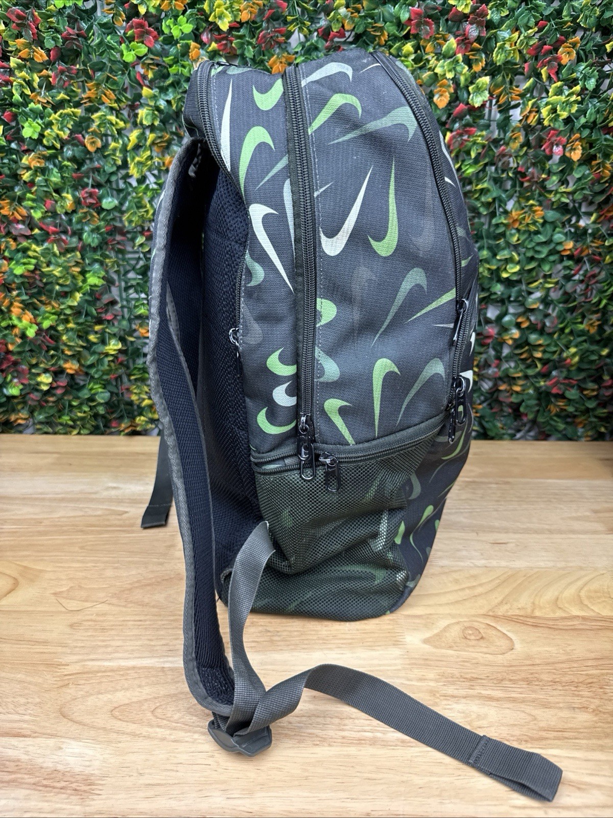 Nike Brasilia AOP All Over Print Training Backpack XLBlack Green Book Bag DM2367