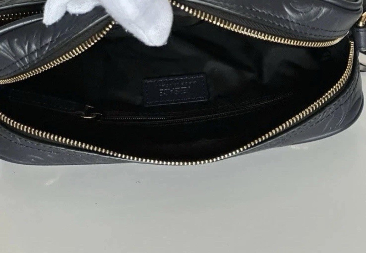 Versace Medusa Head Embossing Calf Leather Blue Crossbody Bag 1005464 IT NWT