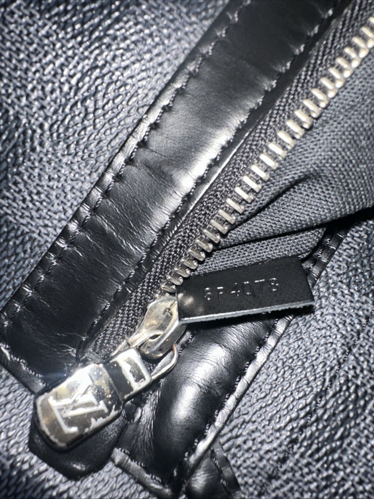 LOUIS VUITTON SHOULDER BAG DANIEL MM_DAMIER GRAPHITE PVC Black Used