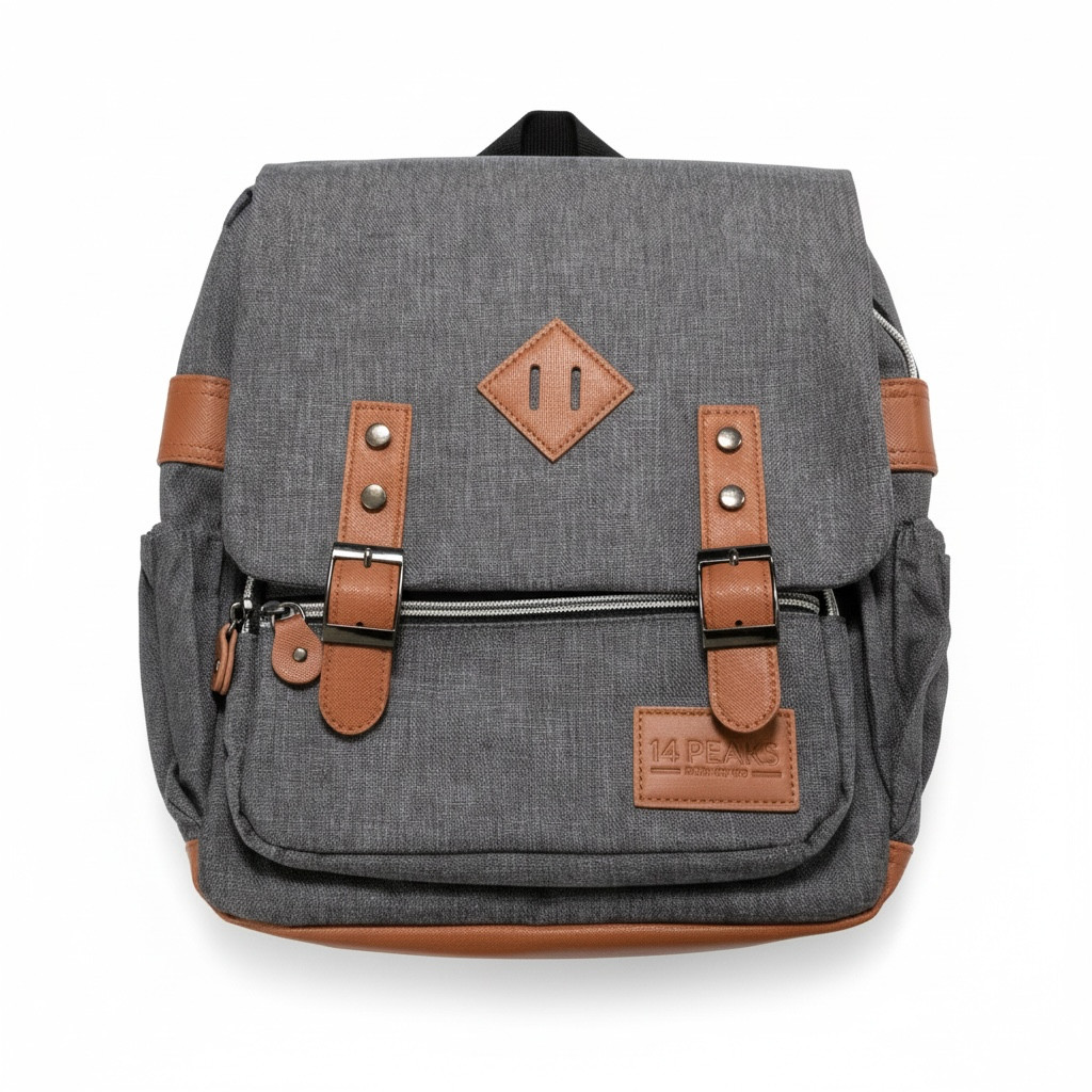 Backpack 14 Peaks NEW w/ Tags, 14” Tall 12 1/2”Wide Gray Denim LookMaterial