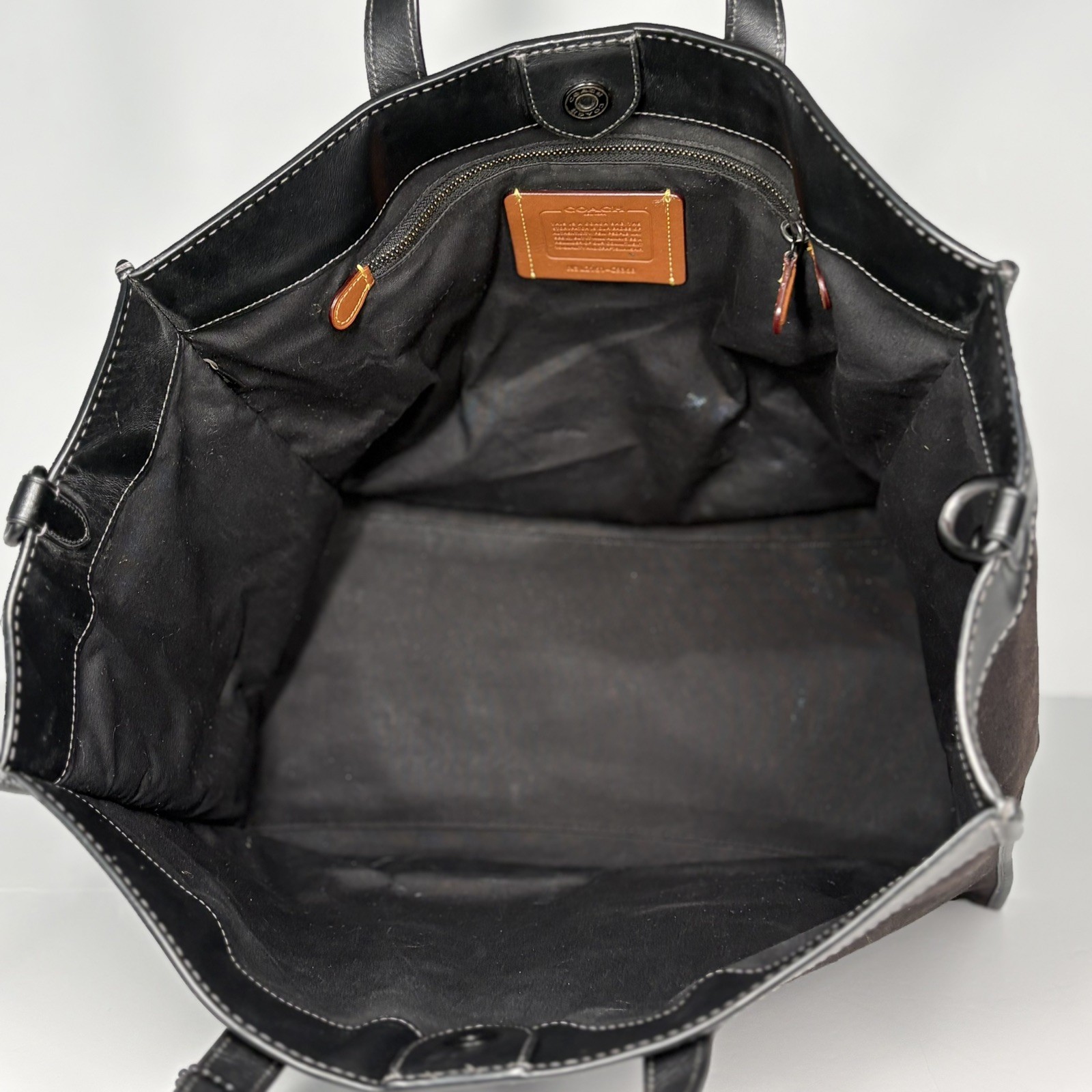 COACH ‘Restored’ Field Tote 40 Organic Cotton Canvas Leather Bag Style CJ530